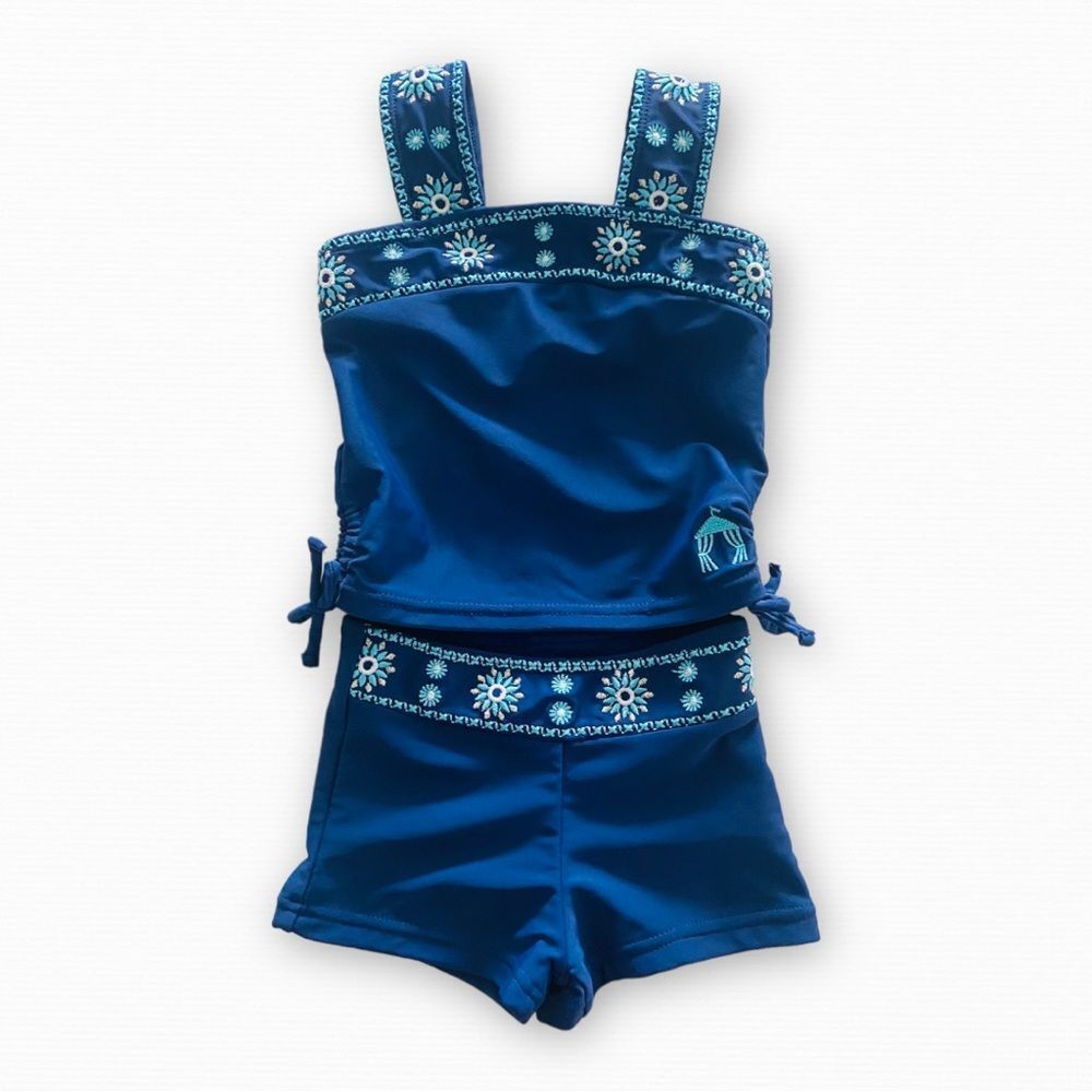 Cabana Life 2 Piece Embroidered Bathing Suit Size 6-12 Months